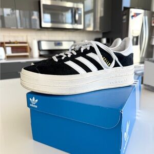 Adidas Women’s Gazelle Bold Shoes in Black/White - Size 7